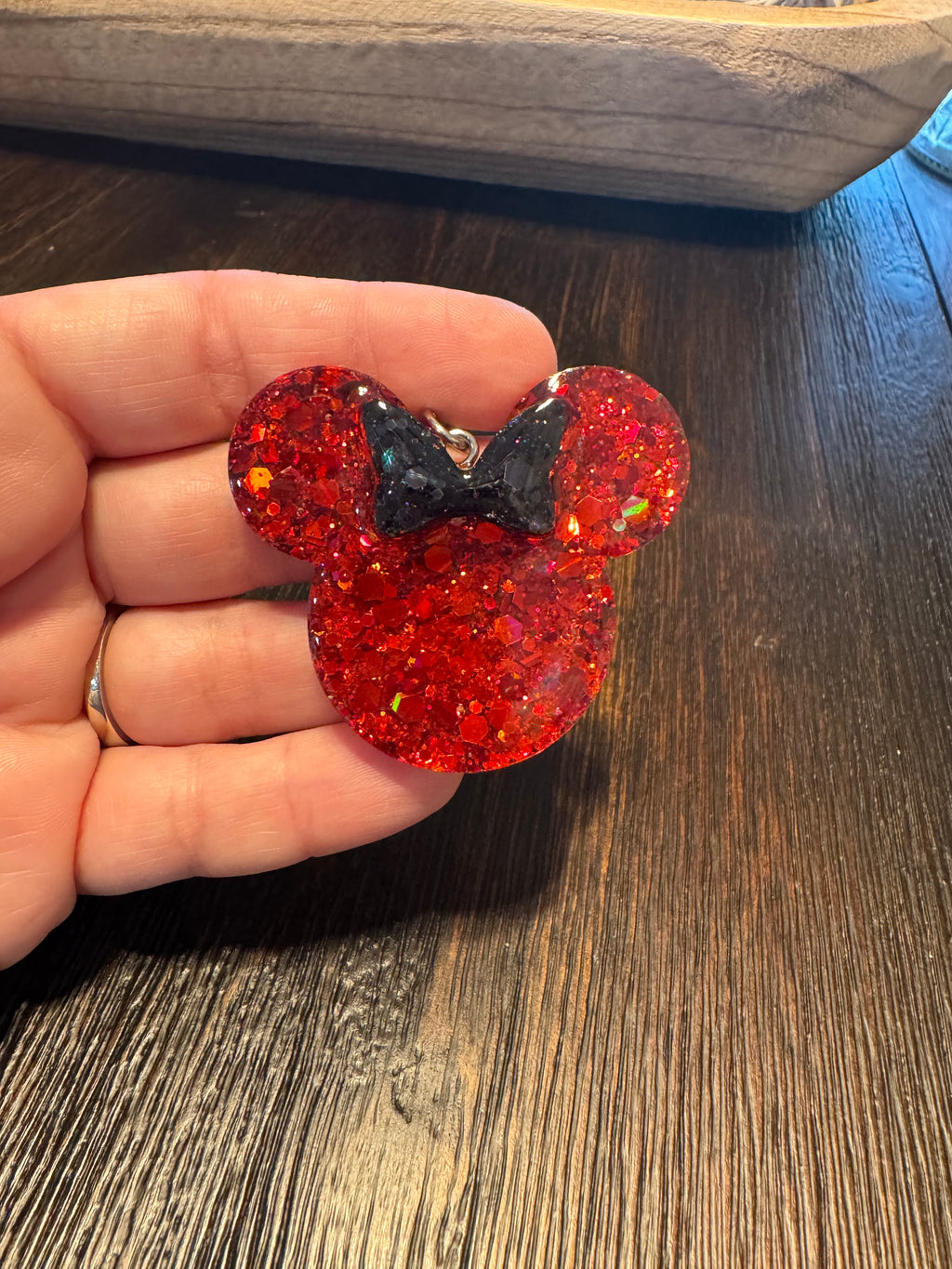 Mouse Head With Bow Keychain