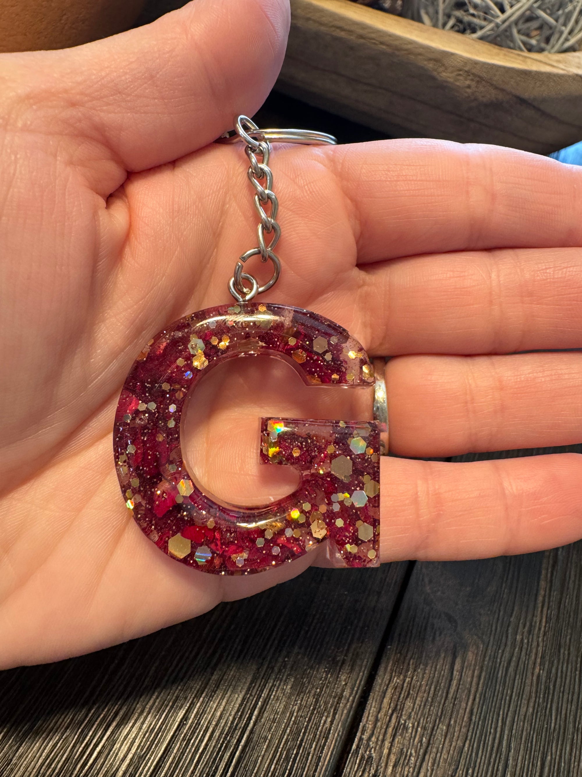 Rose petal keychain