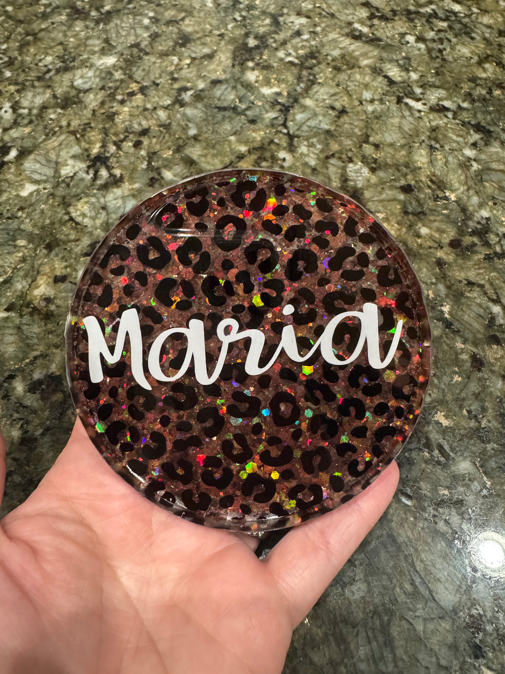 Handmade Leopard Print Coaster