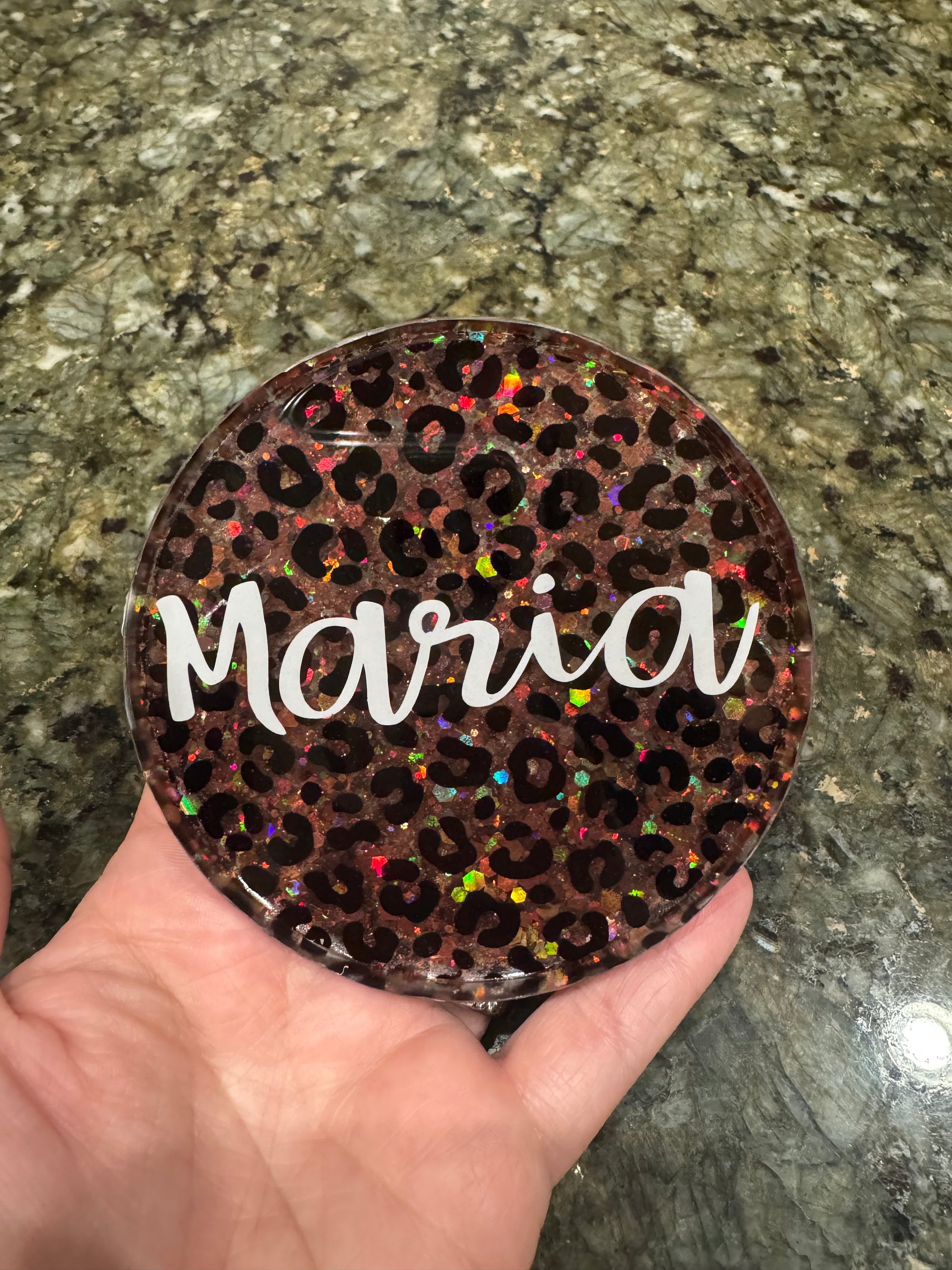 Handmade Leopard Print Coaster