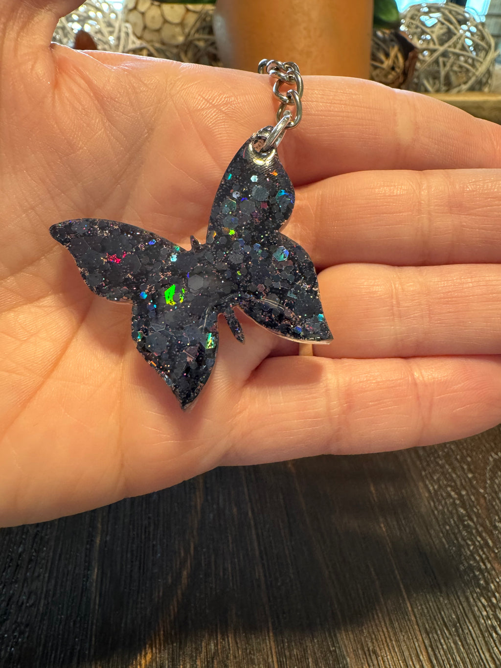 Black glitter butterfly