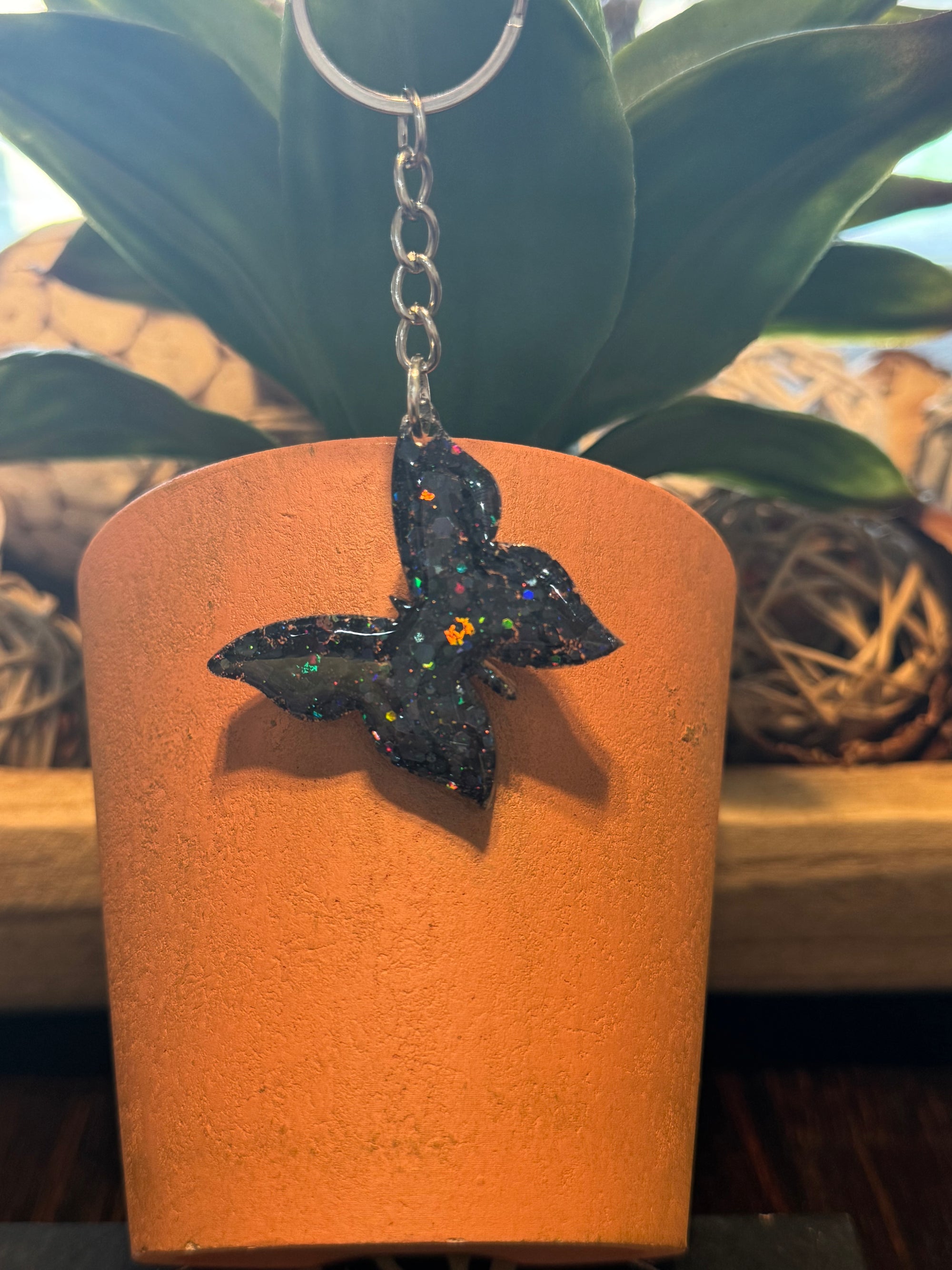 Black glitter butterfly