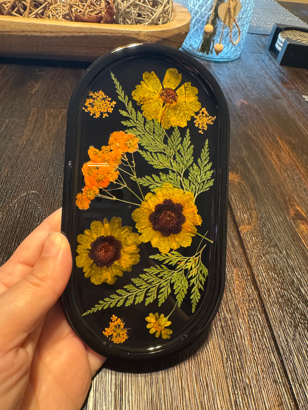Floral Resin Tray